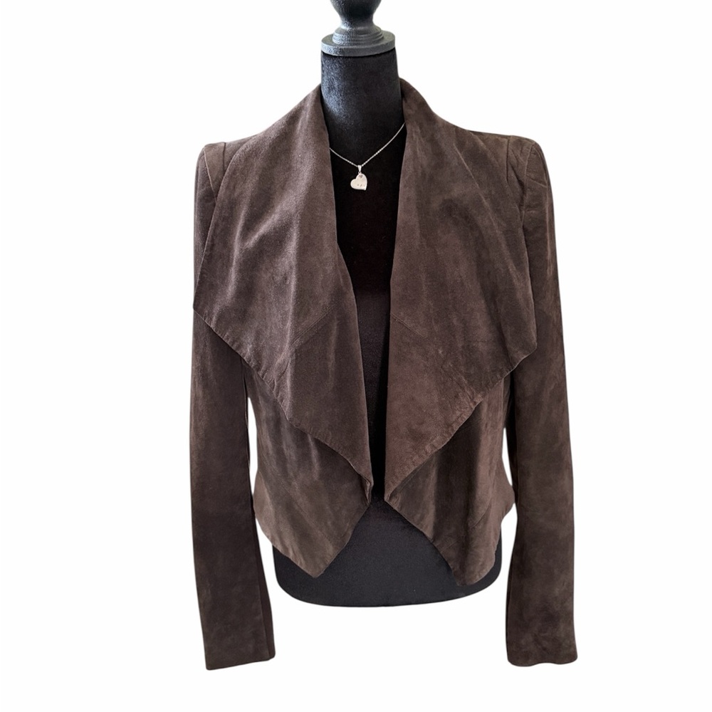 bebe Dark Brown Suede Women's Blazer